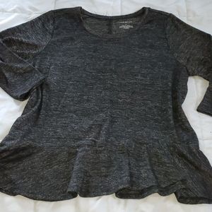 Lane Bryant Charcoal Peplum Top